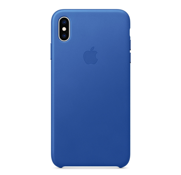 

Голубой кожаный чехол для iPhone XS Max Leather Case