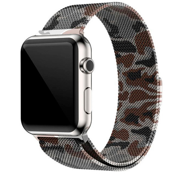 

Металлический ремешок Milanese Band для Apple Watch 42/44 mm Brown Camouflage