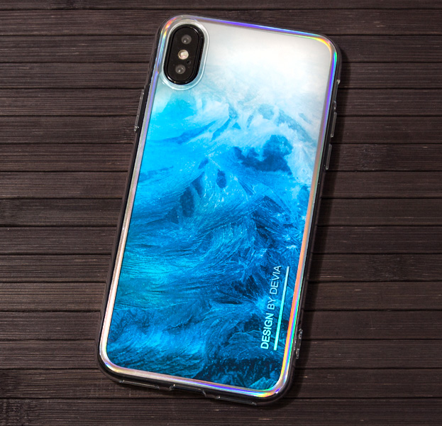 

Силиконовый чехол-накладка для iPhone X/XS Devia Landscape Blue, С рисунком
