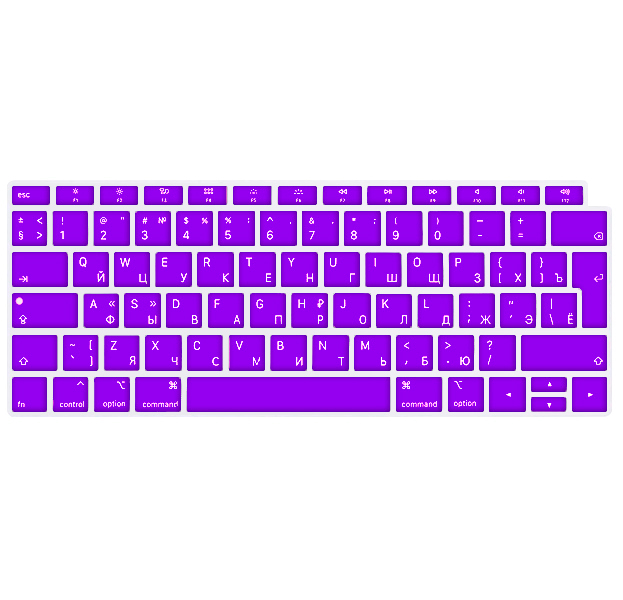 

Фиолетовая силиконовая накладка на клавиатуру для Macbook Air 13 2018 (Rus/Eu)