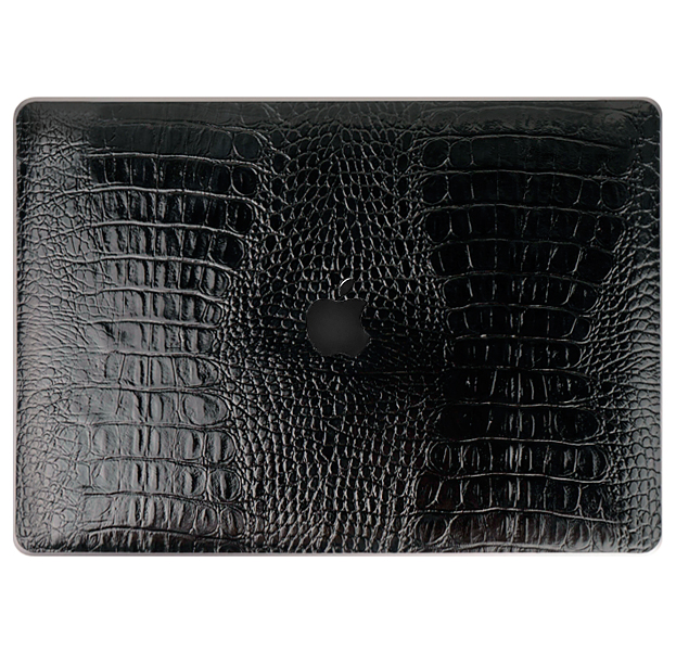 

Кожаная наклейка для Macbook Pro 13(2016-2018) Glueskin Alligator, Черный