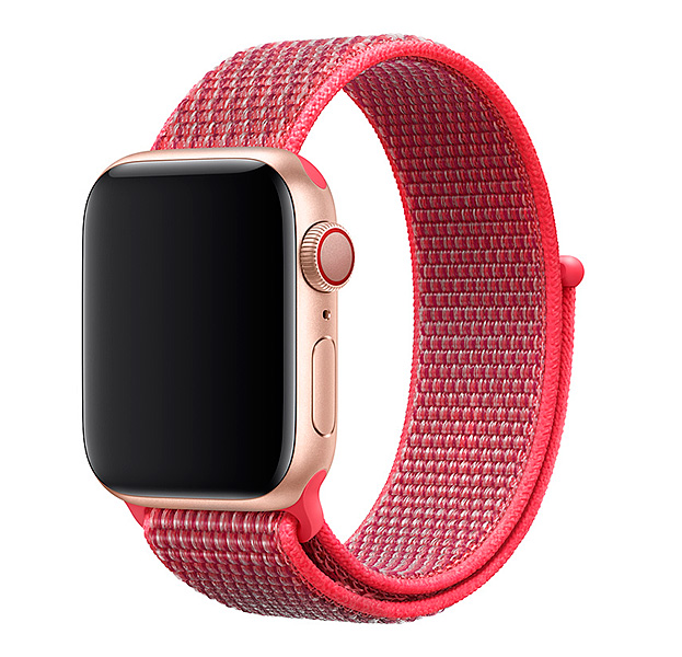 

Ярко-розовый нейлоновый ремешок на липучке для Apple Watch 42/44 mm