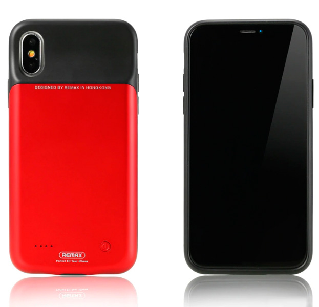 

Черный чехол с аккумулятором для iPhone X/XS Remax Penen 3200 mAh (Red), Красный