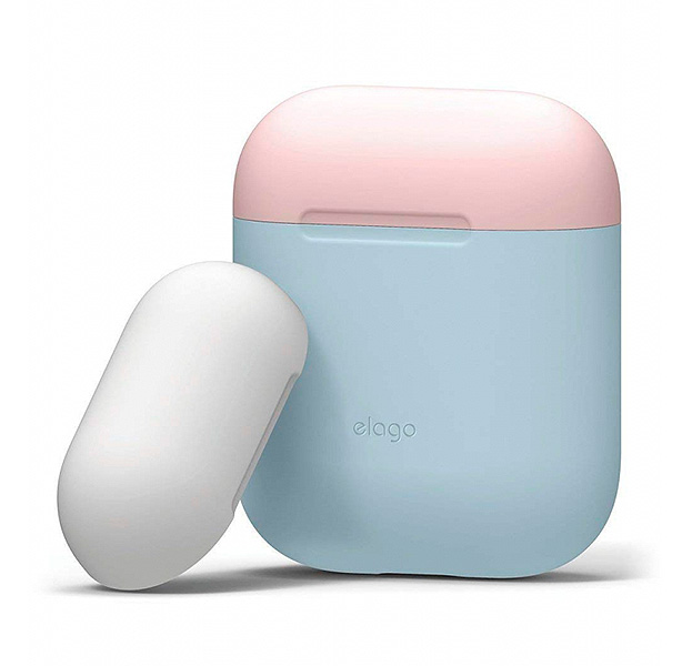 

Голубой силиконовый чехол Elago для AirPods с двумя сменными крышками