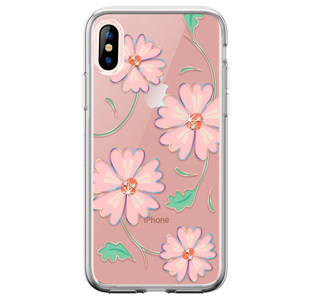 

Чехол-накладка для iPhone X/XS Devia Blossom Crystal Series Case Pink, С рисунком