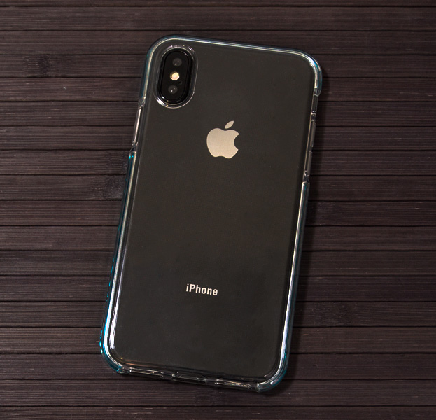 

Голубой силиконовый чехол для iPhone X/XS Silicone Guard, Прозрачный