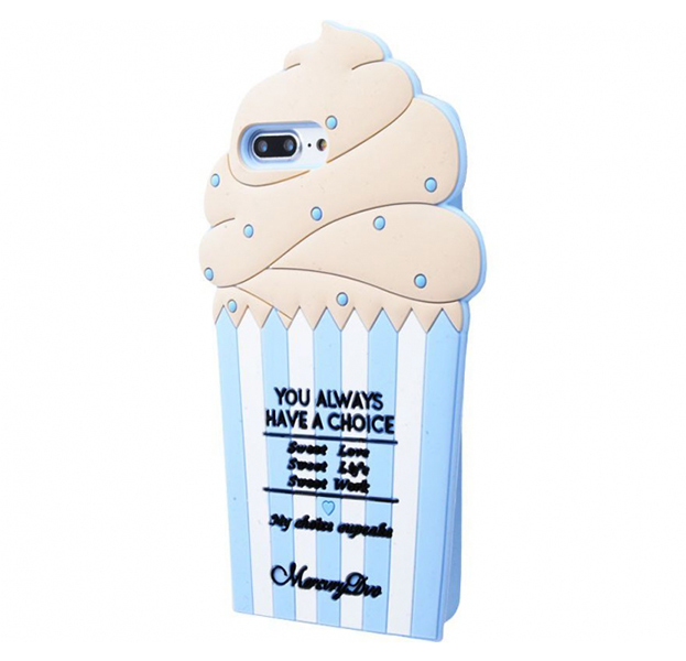 

Силиконовый чехол-накладка для iPhone 7/8 Plus Cupcake Soft Case, Голубой