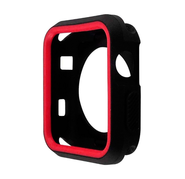 

Силиконовый чехол для Apple Watch 38 mm (Черный/Красный)