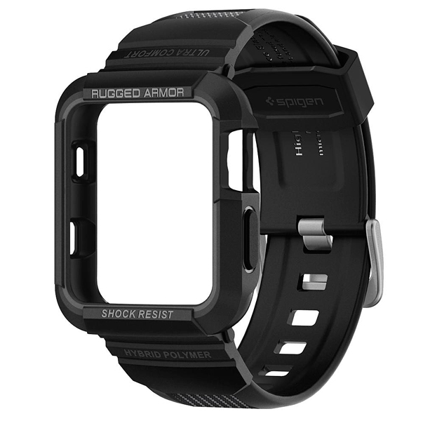 

Черный противоударный чехол для Apple Watch 44 mm Spigen Rugged Armor Pro