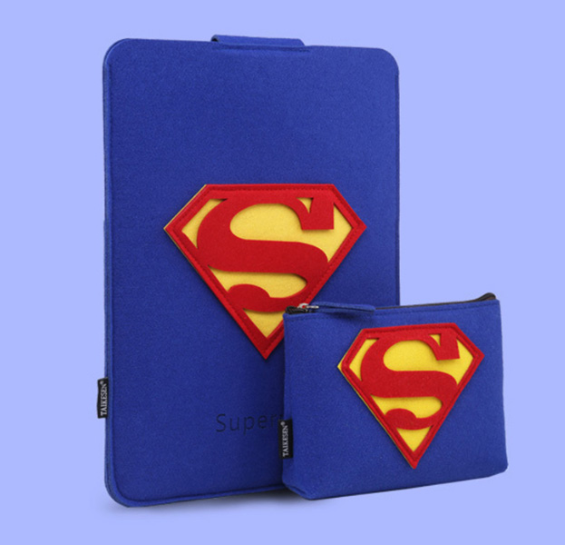 

Синий фетровый чехол-папка для Macbook Air/Pro 13 Superman