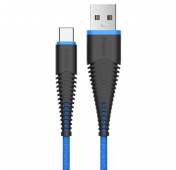 Изображение Синий усиленный кабель USB/USB Type-C Devia Fish 1 Flexible 2.4A 1.5m