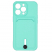 Цвет изображения Чехол для iPhone 13 Pro с отделением для карт Button Card Case бирюзовый