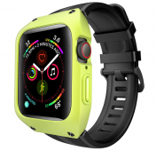 Изображение Чехол для Apple Watch 44 с ремешком противоударный черный/зеленый