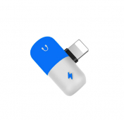 Изображение Переходник 2 в 1 Lightning Adapter Pill Синий/Белый
