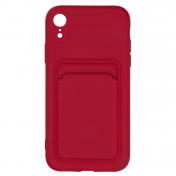 Изображение Чехол для iPhone XR с отделением для карт Card Case красный