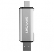 Изображение Картридер Usams 3-in-1 Type-C / USB / Micro USB R-Smart Series Silver