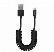 Изображение Черный спиральный USB-кабель Type-C Deppa 1.5m