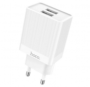 Изображение Сетевое зарядное устройство Hoco C51a 2USB 3.4A белое