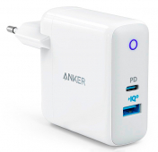 Изображение Белое сетевое зарядное устройство Anker PowerPort II A2321