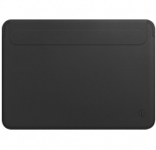 Изображение Черный кожаный чехол для Macbook Pro 13 2016 - 2020 WiWU Skin Pro II