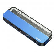 Изображение Переходник Baseus Transparent Blue 5-in-1 Hub Type-C