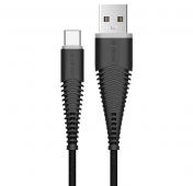 Изображение Черный усиленный кабель USB/USB Type-C Devia Fish 1 Flexible 2.4A 1.5m
