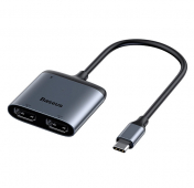 Изображение Серый переходник Baseus Enjoy Series Type-C To HDMI*2 + PD