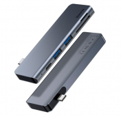 Изображение Серый переходник Baseus Harmonica 5-in-1 Hub Type-C