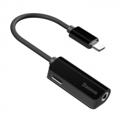 Изображение Аудиопереходник Baseus L32 Lightning \ Lightning + Jack 3.5мм Black