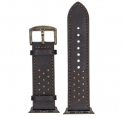 Изображение Кожаный ремешок для Apple Watch 42/44mm GreatCase Band Black