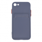 Изображение Чехол для iPhone 8/7 с отделением для карт Card Case лавандовый/красные кнопки