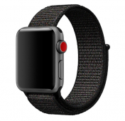 Изображение Черный нейлоновый ремешок на липучке для Apple Watch 38/40 mm