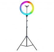 Изображение Кольцевая лампа на штативе RGB 36 см