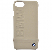 Изображение Темно-бежевый кожаный чехол-накладка для iPhone 7/8 BMW Logo Signature