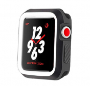 Изображение Силиконовый чехол для Apple Watch 42 mm (Черный/Белый)