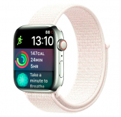 Изображение Нейлоновый ремешок на липучке цвета слоновой кости для Apple Watch 38/40 mm