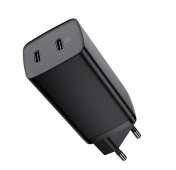 Изображение Cетевое зарядное устройство Baseus Fast GaN Light 2xType-C 65Вт Black