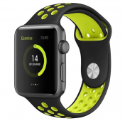 Изображение Ремешок для Apple Watch 38/40/41 mm Perforated Sport Band Black/Yellow