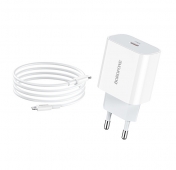 Изображение Сетевое зарядное устройство Borofone A38A Type-c PD 3.0 с кабелем Lightning