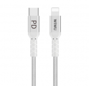Изображение Серый усиленный кабель Type-C/Lightning WiWU MFI WP101 1m