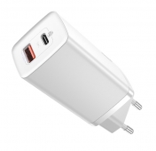 Изображение Cетевое зарядное устройство Baseus Fast GaN Light Type-C/USB 65Вт White