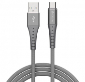Изображение Серый усиленный кабель USB/USB Type-C Devia 2.1A Pheez Braid Series 1m