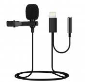 Изображение Петличный микрофон для Apple с разъемом Lightning и AUX Lavalier 1.5m