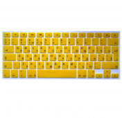 Изображение Желтая силиконовая накладка на клавиатуру для Macbook Air 11 (Rus/Eu)