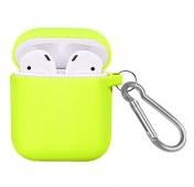 Изображение Желтый силиконовый чехол для Apple AirPods с карабином Soft-touch Case