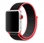 Изображение Розово-черный нейлоновый ремешок на липучке для Apple Watch 42/44 mm