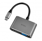 Изображение Серый переходник WiWU Apollo 2-in-1 Type-C Hub A20VH Lite