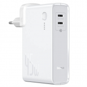 Изображение Сетевое зарядное устройство с повербанком Baseus 2-in-1 GaN Charger 10000 мАч 45 Вт White PPNLD-F02