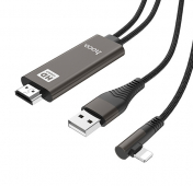 Изображение Черный кабель HDMI to Lightning / USB Hoco UA14 2m