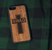 Изображение Деревянный чехол с силиконовой основой для iPhone 6/6s Plus "Swag"